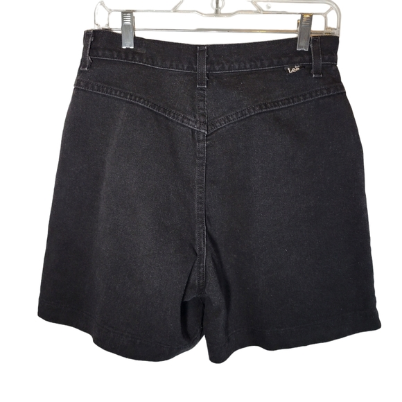 Vtg Lee black pleated high waist mom shorts Size 10 - Picture 2 of 6